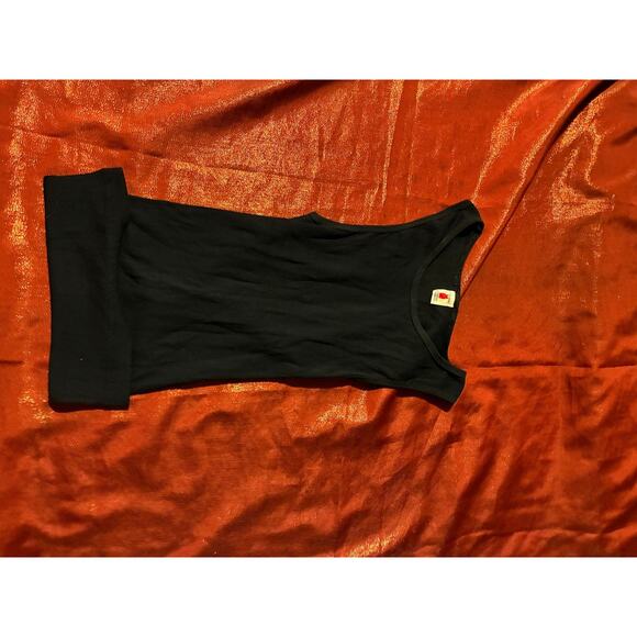 Juan Francisco Tops - Juan Francisco Tank Top Womens Ribbed Sleeveless Black Stretch Fitted Casual